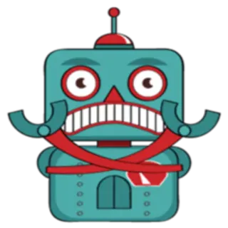 ❌ робот, мультфильм, усы, андроид, машина, цифровой telegram sticker