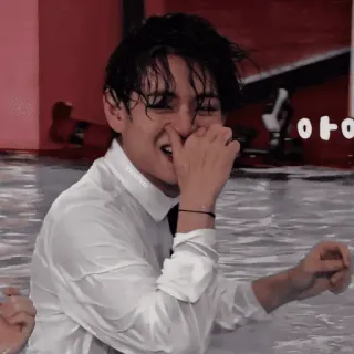 🫐 아악 persona, agua, mojado, piscina, sonrisa telegram sticker