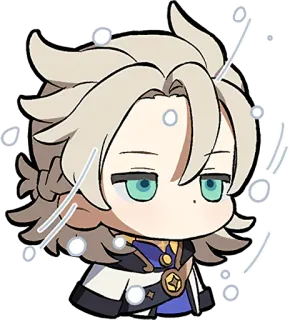 😶 Albedo Genshin Impact 알베도, 원신, 비디오 게임, 애니메이션, 치비, 스티커 telegram sticker