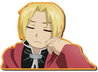 😕 Edward Elric Fullmetal Alchemist อนิเมะ, มังงะ, เอ็ดเวิร์ด เอลริค, แขนกลคนแปรธาตุ, ตัวละคร, เศร้า, เหนื่อย telegram sticker