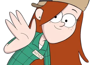 👋 Wendy Corduroy Gravity Falls Wendy Wendy, Gravity Falls, cartoon, character, animation, friendly telegram sticker