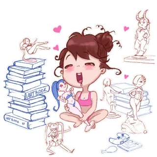 😍 ART BOOK искусство, книги, рисунок, милый, художник telegram sticker