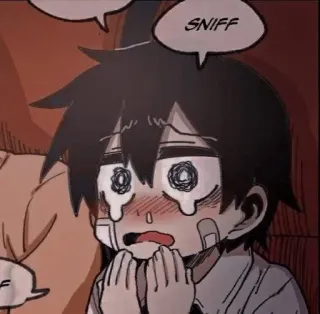 🖤 SNIFF schniefen, weinen, anime, traurig, junge whatsapp sticker