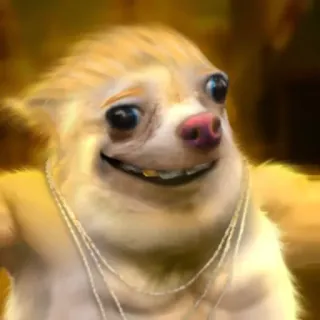 💪 sloth, funny, animal, cute, necklace telegram sticker