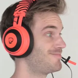 🙂 PewDiePie PewDiePie, youtuber, headphones, gamer, online personality, internet telegram sticker