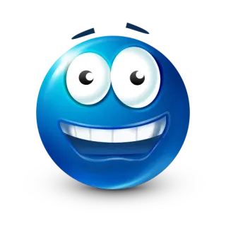 🥴 Emoji, Sonriente, Azul, Dibujo animado, Feliz, Cara whatsapp sticker