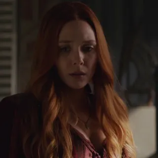 🙁 Wanda Maximoff Ванда Максимофф, Алая Ведьма, Marvel, Супергерой, Женщина, Рыжие волосы, Элизабет Олсен whatsapp sticker