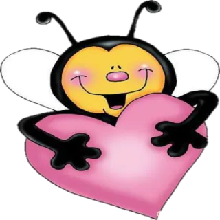 🐝 пчела, сердце, любовь, милый, мультфильм, насекомое, день святого валентина telegram sticker