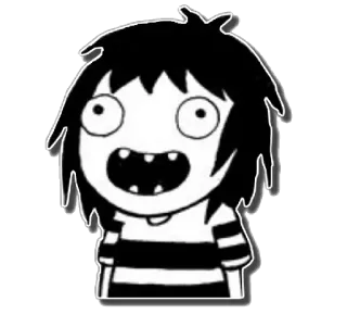 😃 マンガ, キャラクター, イラスト, 子供, 笑顔, ストライプ, 目, 口 telegram sticker