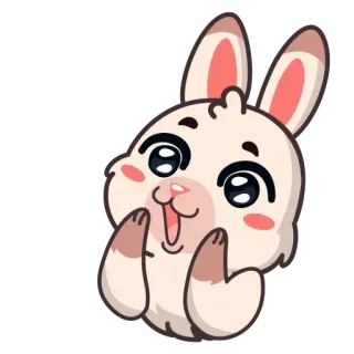 😲 зайчик, кролик, милый, животное, каваий, стикер telegram sticker
