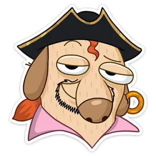 😏 개, 해적, 만화, 동물, 스티커, 캐릭터, 모자, 귀걸이 whatsapp sticker