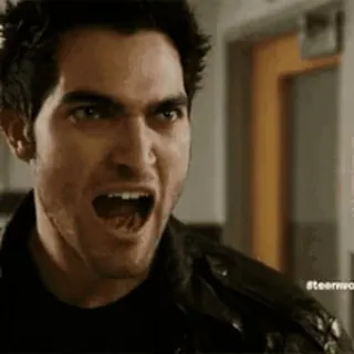 🐺 Derek Hale Teen Wolf en colère, Teen Wolf, Derek Hale, effrayant, criant telegram sticker