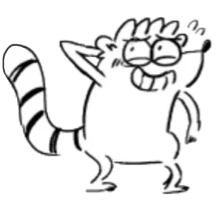 😅 Rigby Regular Show kreskówka, zwierzę, szop, Regular Show, Rigby, humor, komedia telegram sticker
