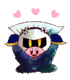 😍 Meta Knight Kirby gra wideo, Kirby, Meta Knight, słodki, poduszka, śpiący telegram sticker