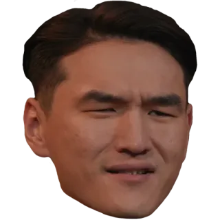 😑 face, asian, portrait, meme, funny whatsapp sticker