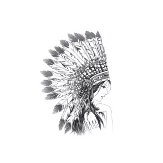 👧 native american, headdress, feathers, woman, profile telegram sticker