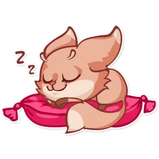 😴 zz sleepy, cute, animal, cat, sleeping, pillow, cartoon, zzz telegram sticker