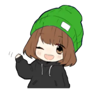 👋 Anime, Manga, Kawaii, Dễ thương, Cô gái, Hoạt hình, Sticker, Vẫy tay telegram sticker
