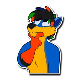 🤔 Furry, Denken, Cartoon, Anthropomorph, Aufkleber, Illustration telegram sticker