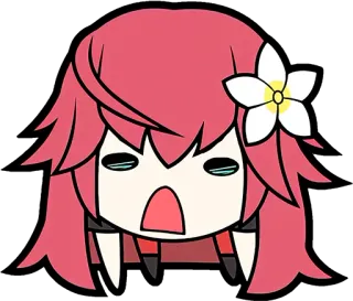 😨 Anime, Kreskówka, Kwiat, Ilustracja, Naklejka, Rozdrażniony telegram sticker