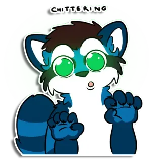 😍 CHITTERING енот, мультфильм, болтовня, животное, милый, пушистый telegram sticker