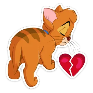 💔 mèo, buồn, tan vỡ, hoạt hình, động vật, nhãn dán telegram sticker