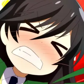 🍀 anime meisje, boos, anime, manga, cartoon, blozend telegram sticker