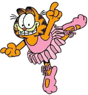 💃 Garfield Garfield, gato, bailarina, dança, desenho animado, adesivo telegram sticker