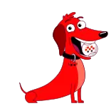 ☺️ Hund, Cartoon, Tier, Süß, Rot, Dackel, Haustier telegram sticker