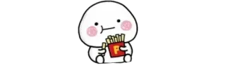 🧸 cute, kawaii, cartoon, fries, food, snack telegram sticker