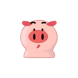 🤐 porco, animal, desenho animado, fofo, rosa, adesivo telegram sticker