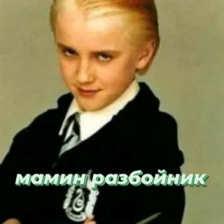 😎 Draco Malfoy Harry Potter мамин разбойник draco malfoy, harry potter, russian, boy telegram sticker