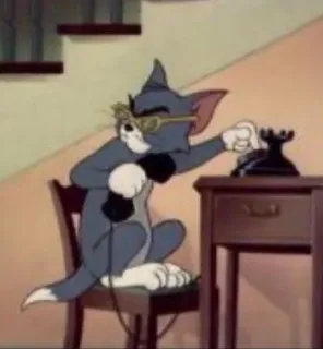 💛 Tom Cat Tom and Jerry hoạt hình, mèo, hài hước, điện thoại, kính râm telegram sticker