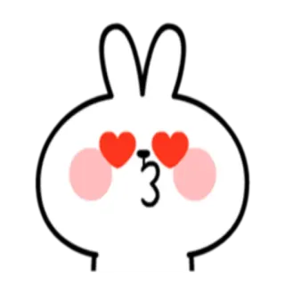 😙 Hase, Kaninchen, Liebe, Kuss, Süß, Cartoon telegram sticker