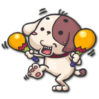 💃 pies, marakasy, kreskówka, zwierzę, słodki, tańczący, muzyka telegram sticker