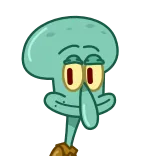 🤨 Squidward Spongebob Squarepants calamard, bob l'éponge, dessin animé, personnage, nickelodeon whatsapp sticker