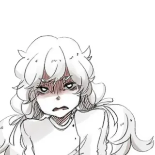😠 dibujo animado, chica, expresión, enojada, molesta, anime, manga telegram sticker