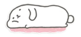 ❤ fofo, preguiçoso, deitado, animal, cachorro, sonolento, desenho animado telegram sticker
