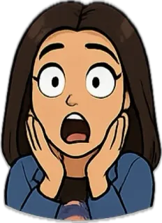 😱 การ์ตูน, ผู้หญิง, ตกใจ, ประหลาดใจ, กลัว, ภาพประกอบ, สีหน้า, อารมณ์ telegram sticker