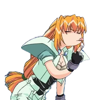 😛 Anime, Cô gái, Ngón giữa, Xúc phạm telegram sticker