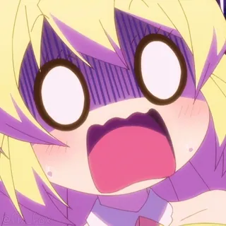 😳 anime, scioccato, spaventato, sorpreso, espressione, cartone animato, reazione telegram sticker