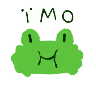 🥣 i MO rana, verde, cartone animato, animale, carino, disegno whatsapp sticker