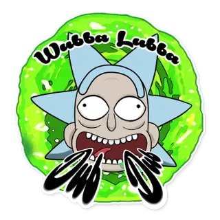 👋 Rick Sanchez Rick and Morty Wubba Lubba Rick and Morty, Wubba Lubba Dub Dub, Kartun, Animasi, Lucu telegram sticker