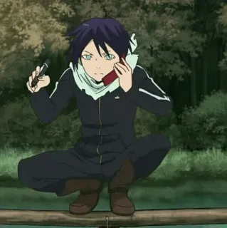 💎 Yato Noragami Anime, Noragami, Yato, Charakter, Gott, Lustig, Hockend, Telefon telegram sticker