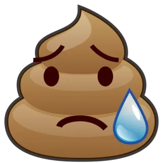 😥 Эмодзи какашка, грустный, Эмодзи, Куча какашек, Мультфильм whatsapp sticker