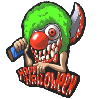 😄 Happy Hallowweeeen clown, halloween, gruselig, messer, unheimlich telegram sticker