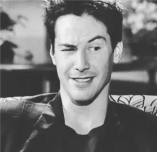 😉 Keanu Reeves Keanu Reeves, Zwinkern, Schauspieler, Promi, Porträt telegram sticker