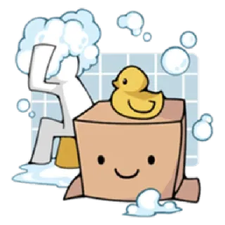 🛀 bath, rubber duck, bubbles, cartoon, cute, bathroom, shower telegram sticker