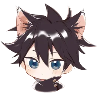 🐺 Anime, Manga, Katzenohren, Chibi, Süß, Kawaii, Cartoon, Anime Junge whatsapp sticker