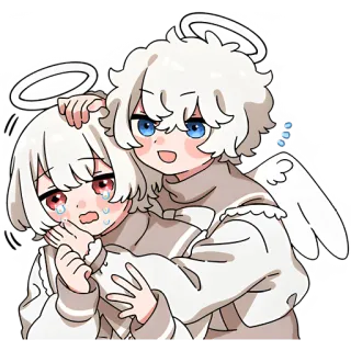 🥹 นางฟ้า, อนิเมะ, เศร้า, ร้องไห้, อารมณ์, การ์ตูน, น่ารัก telegram sticker